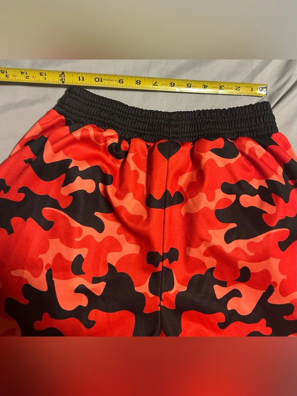 A3 apparels Red Camo Swim Trunks with Black Waistband-size m